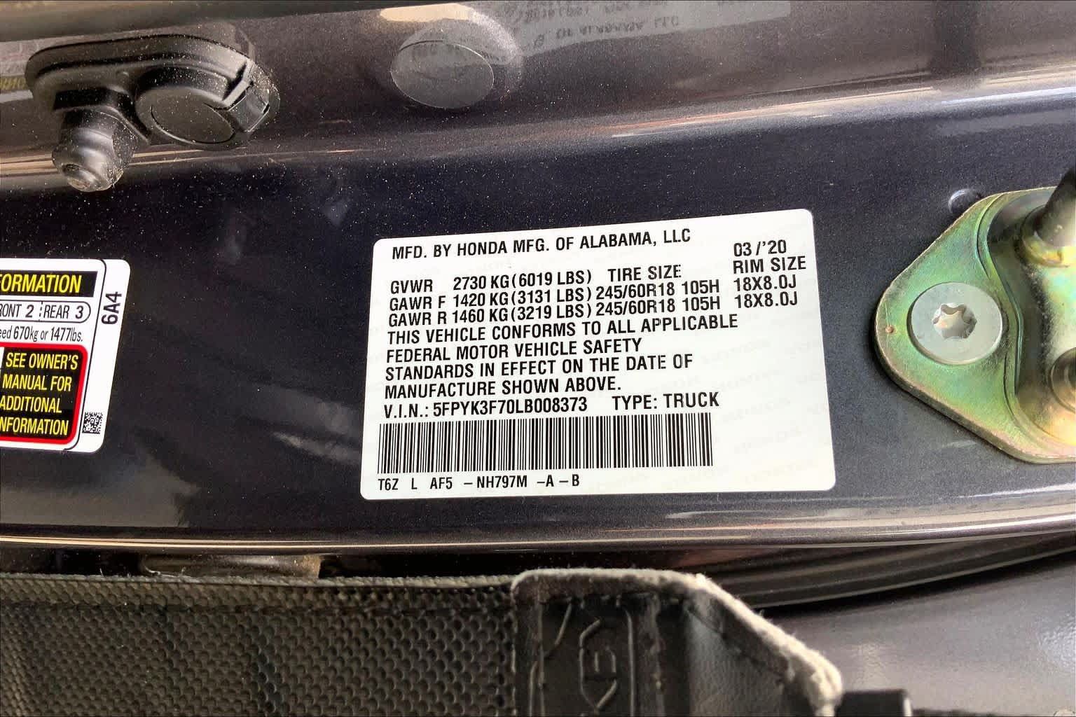 Used 2020 Honda Ridgeline RTL-E image 37