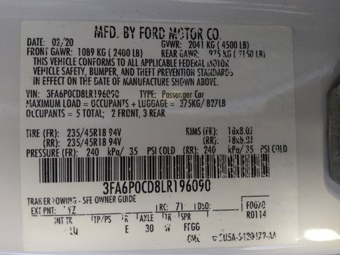 Used 2020 Ford Fusion SEL FWD image 33