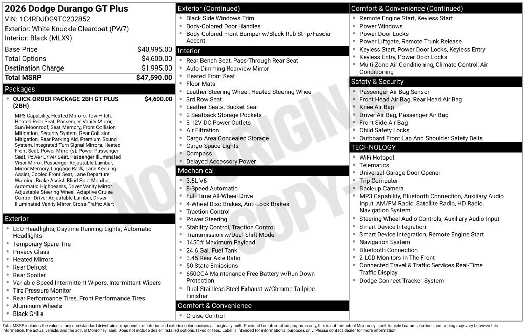 Used 2026 Dodge Durango GT AWD/4WD image 36