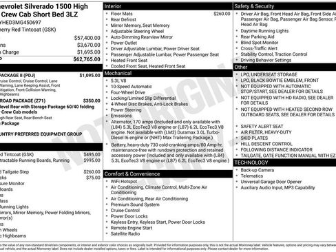 Used 2021 Chevrolet Silverado 1500 High Country w/ Safety Package II image 11