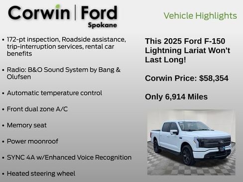 Certified 2025 Ford F150 Lightning Lariat w/ Max Trailer Tow Package image 13