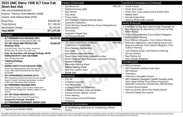 Used 2025 GMC Sierra 1500 SLT w/ SLT Premium Plus Package AWD/4WD image 30