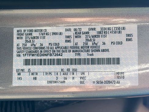 Used 2022 Ford F150 Lariat w/ Equipment Group 502A High AWD/4WD image 34