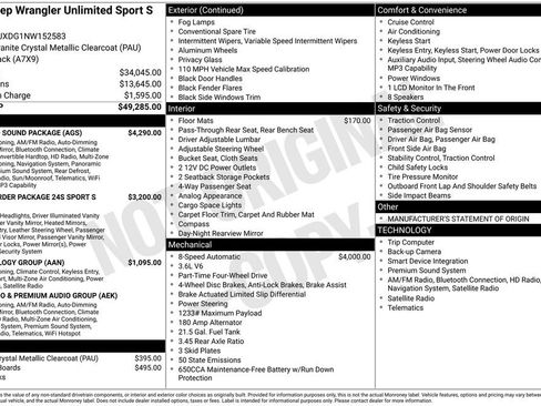 Used 2022 Jeep Wrangler Unlimited Sport w/ Sun And Sound Package image 15