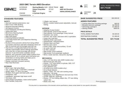 Certified 2025 GMC Terrain Elevation w/ Elevation Premium Package AWD/4WD image 32