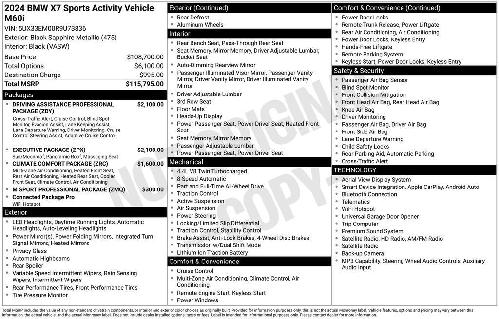 Used 2024 BMW X7 M60i w/ Executive Package AWD/4WD image 4