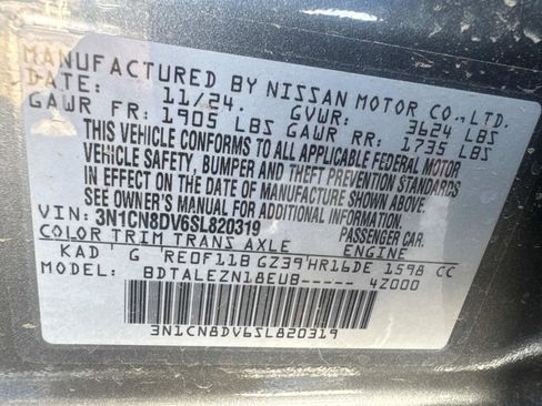 New 2025 Nissan Versa S w/ Trunk Package FWD image 20