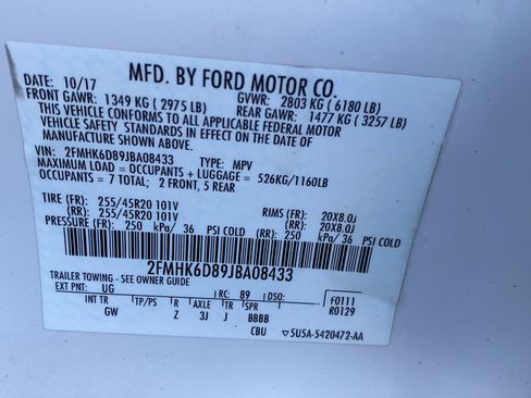 Used 2018 Ford Flex Limited w/ Equipment Group 301A AWD/4WD image 29