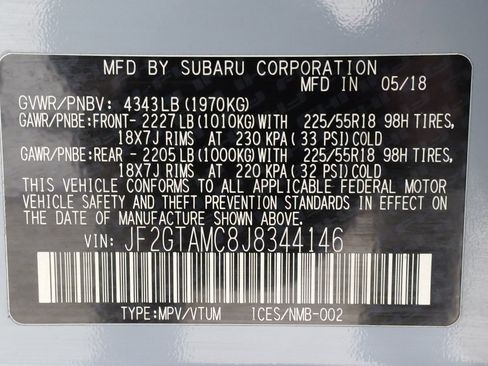 Used 2018 Subaru Crosstrek 2.0i Limited image 64