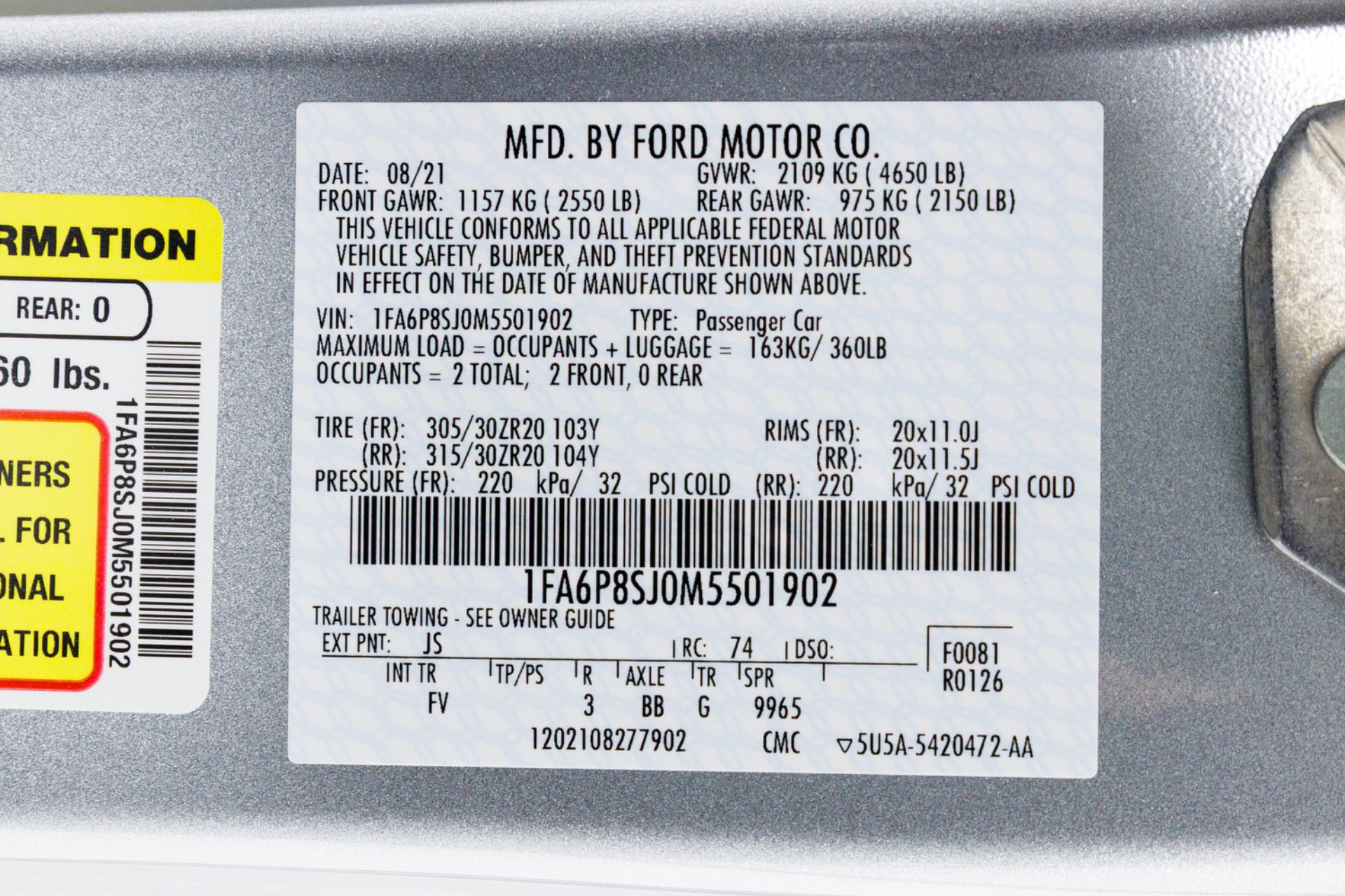 Used 2021 Ford Mustang Shelby GT500 w/ Carbon Fiber Track Pack RWD image 82