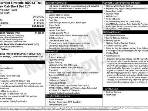 Used 2019 Chevrolet Silverado 1500 LT Trail Boss w/ Convenience Package AWD/4WD image 8