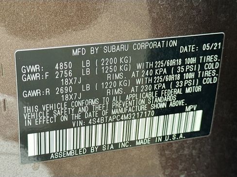 Used 2021 Subaru Outback Touring w/ Popular Package #2 image 43