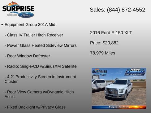 Used 2016 Ford F150 XLT w/ Equipment Group 301A Mid RWD image 6