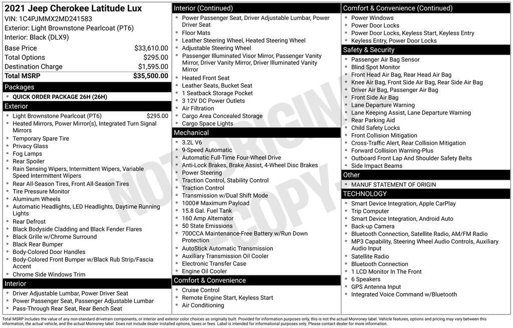 Used 2021 Jeep Cherokee Latitude Lux AWD/4WD image 2