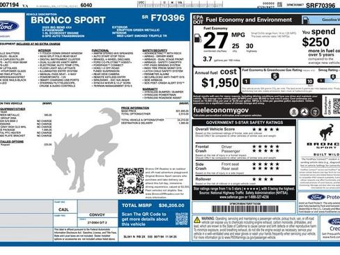 New 2025 Ford Bronco Sport Big Bend w/ Convenience Package AWD/4WD image 3