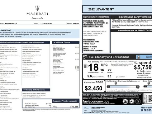 Certified 2022 Maserati Levante GT AWD/4WD image 25