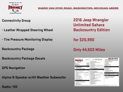 Used 2016 Jeep Wrangler Unlimited Sahara AWD/4WD image 6