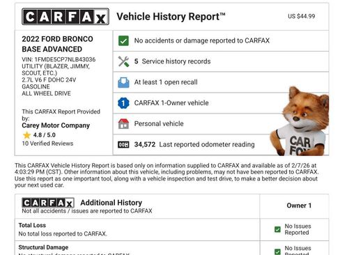 Used 2022 Ford Bronco 2-Door w/ Sasquatch Package image 7