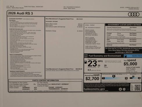 New 2026 Audi RS 3 2.5T image 32