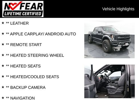 Used 2022 Ford F150 Raptor w/ Equipment Group 801A High AWD/4WD image 2