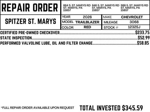 Used 2026 Chevrolet TrailBlazer LT w/ LT Cold Weather Package image 4