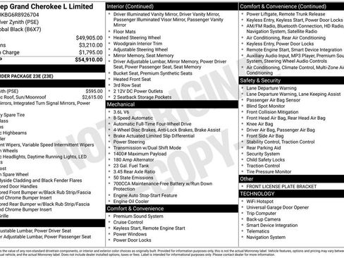 New 2024 Jeep Grand Cherokee L Limited AWD/4WD image 4
