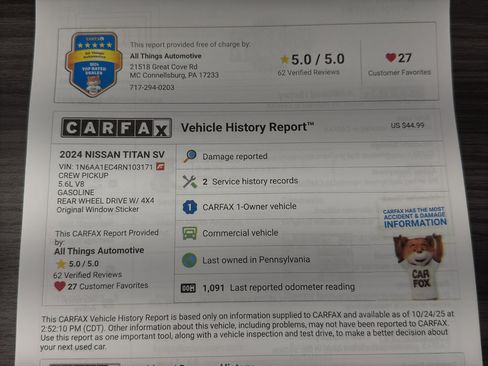 Used 2024 Nissan Titan SV w/ Accessory Utility Package image 33