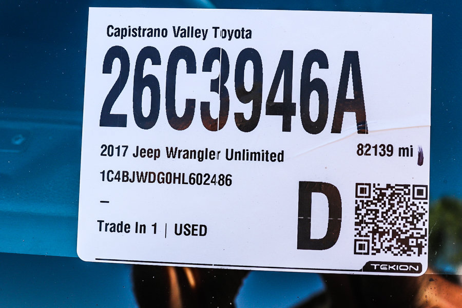 Used 2017 Jeep Wrangler Unlimited Sport w/ Quick Order Package 24S AWD/4WD image 27
