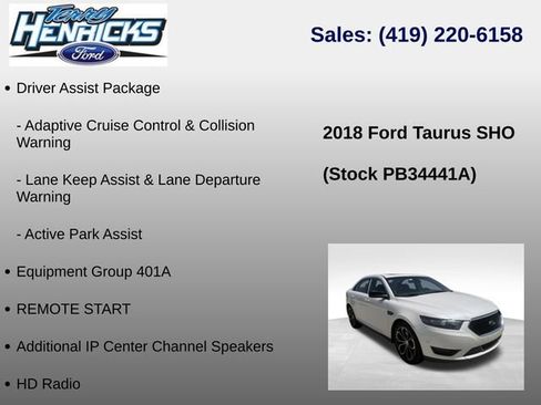 Used 2018 Ford Taurus SHO w/ Driver Assist Package AWD/4WD image 12