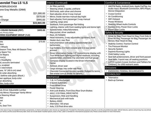 Used 2020 Chevrolet Trax LS w/ Tint and Cruise Package image 4