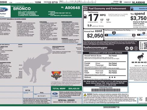 Certified 2022 Ford Bronco Wildtrak AWD/4WD image 46