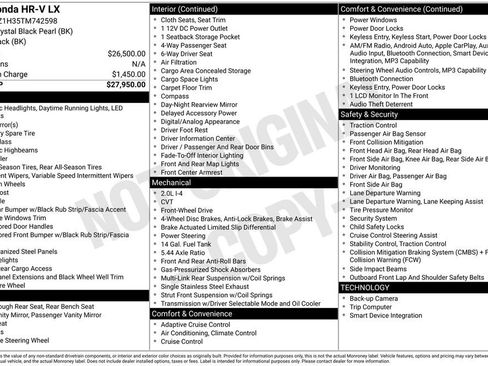 Certified 2026 Honda HR-V LX image 36