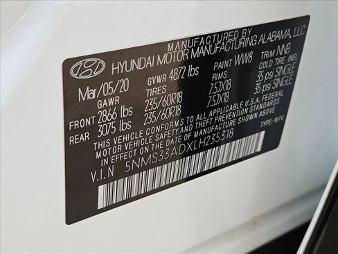 Used 2020 Hyundai Santa Fe SEL w/ Convenience + Premium Package image 26