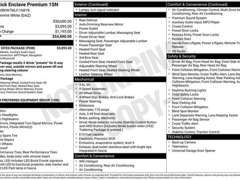 Used 2021 Buick Enclave Premium w/ Sun and Sites Package image 35