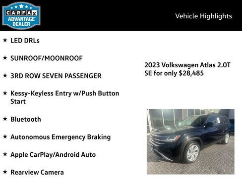 Used 2023 Volkswagen Atlas SE w/ Panoramic Sunroof Package image 4