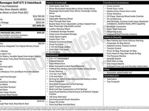 Used 2015 Volkswagen GTI S w/ Lighting Package (SEL) FWD image 24