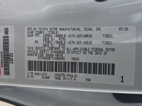 New 2026 Toyota Tundra Limited image 36