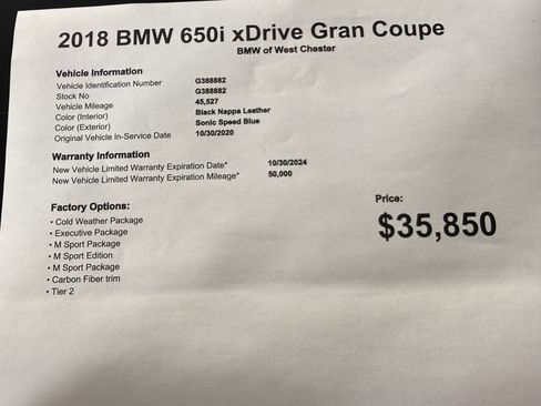 Used 2018 BMW 650i Gran Coupe xDrive image 21