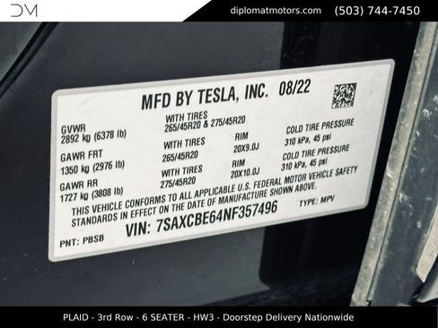 Used 2022 Tesla Model X Plaid AWD/4WD image 45