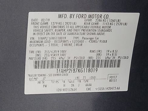 Used 2019 Ford Taurus Limited FWD image 33