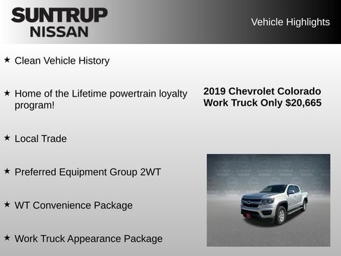 Used 2019 Chevrolet Colorado W/T w/ WT Convenience Package RWD image 8