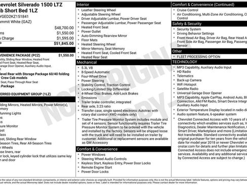 Used 2019 Chevrolet Silverado 1500 LTZ w/ LTZ Convenience Package AWD/4WD image 35