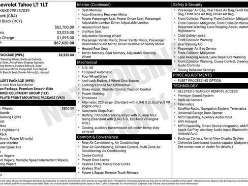 Used 2023 Chevrolet Tahoe LT w/ Luxury Package AWD/4WD image 49