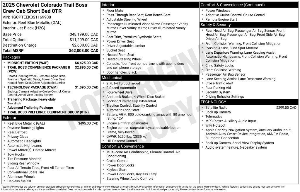 Used 2025 Chevrolet Colorado Trail Boss w/ Midnight Edition AWD/4WD image 79