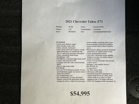 Used 2021 Chevrolet Tahoe Z71 w/ Rear Media and Nav Package AWD/4WD image 30