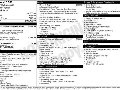 Used 2018 Lexus LC 500 Coupe image 9