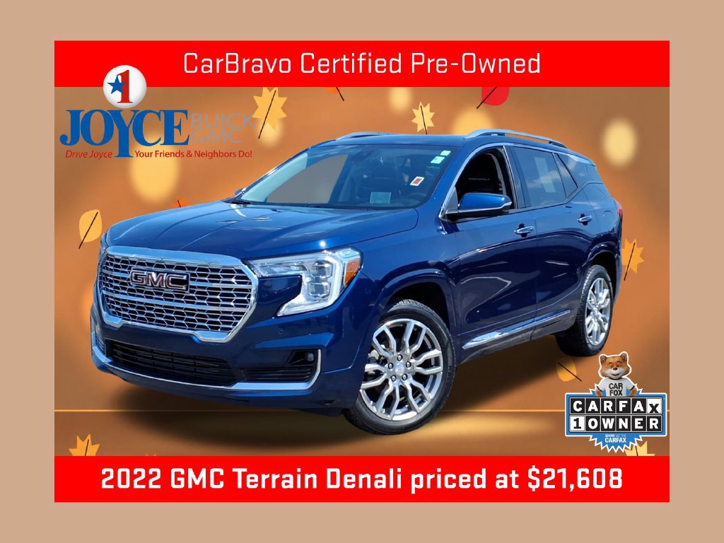 Certified 2022 GMC Terrain Denali w/ LPO, Floor Liner Package AWD/4WD 360° Tour