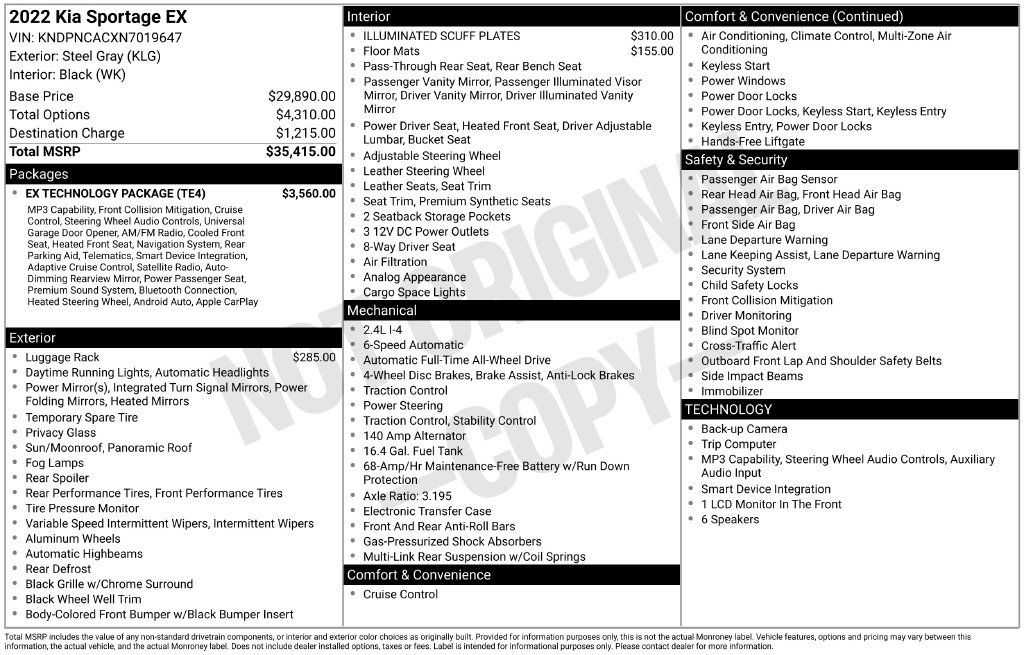 Used 2022 Kia Sportage EX w/ EX Technology Package AWD/4WD image 38