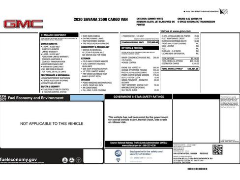 Used 2020 GMC Savana 2500 w/ Driver Convenience Package image 3