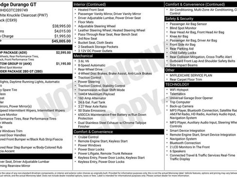 New 2026 Dodge Durango GT w/ Blacktop Package RWD image 31